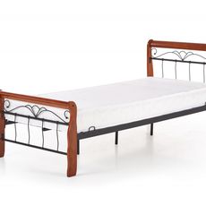 HALMAR Kovová postel Veronica 90x200 jednolůžko antická třešeň / černá