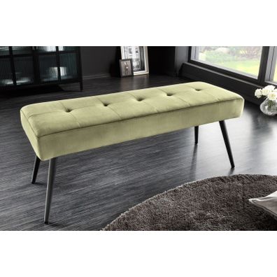 Estila Moderná lavica Soreli olivovo zelený zamat 100cm