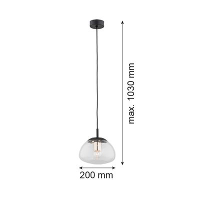 Argon 4331 - Luster na lanku TRINI 1xE27/15W/230V pr. 20 cm čierna