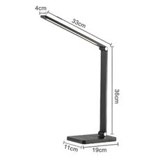 LED Stolná lampa s bezdrôtovou nabíjačkou LED/10W/230V čierna