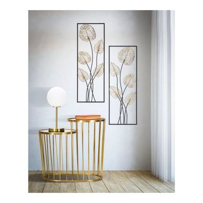 Kovová závesná dekorácia so vzorom listov Mauro Ferretti Luxy -B-, 31 x 90 cm
