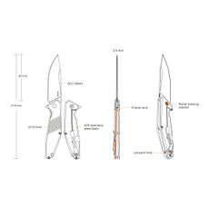 Ruike RUD191B - Zatvárací vreckový nôž 21,9 cm čierna