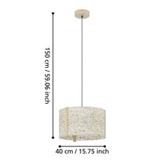 Eglo 390323 - Luster na lanku HONTONGAS 1xE27/25W/230V béžová