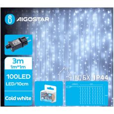 Aigostar - LED Vonkajšia vianočná reťaz 100xLED/8 funkcií 4x1m IP44 studená biela