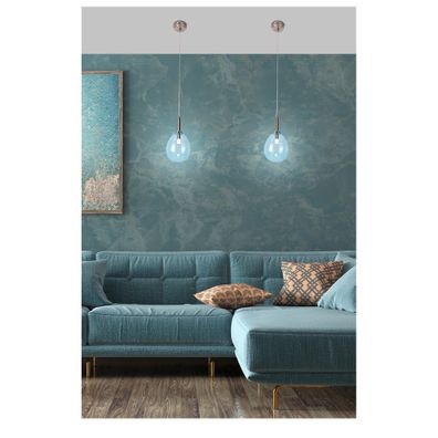 Modré LED závesné svietidlo so skleneným tienidlom Lukka – Candellux Lighting