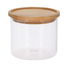 DekorStyle Sklenená nádoba s bambusovým viečkom 950 ml
