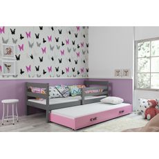 Posteľ s prístelkou ERIK 2 - 190x80cm Grafitový - Ružový