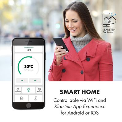 Klarstein Bansin Smart 1500, konvektor, 1500 W, ovládanie cez aplikáciu