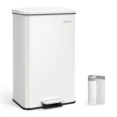 SONGMICS Odpadkový koš s víkem Jespra 40 l bílý