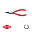 Kliešte na poistné krúžky 140 mm, vnútorné rovné. Knipex - 44 11 J0 - DIN 5265 C. Leštené, potiahnuté plastom