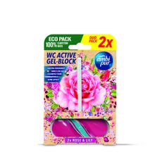 Ambipur WC Active gél-blok ruža & ľalia 2x 45 g