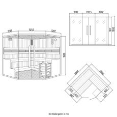 Tradičná sauna SHADOW XL BIG - 200 x 200 cm pre 6 osôb