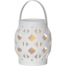 Biely lampáš Star Trading Flame Lantern, výška 16 cm