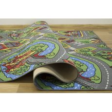 Vopi , Detský kusový koberec Hravé mesto kruh, 120x120 (priemer) kruh, viacfarebná, detská izba