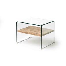 Estila Sklenený moderný príručný stolík Alize 63cm