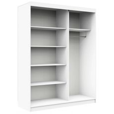 Šatníková skriňa posuvná 150 cm CLP MONO biela/dub sonoma