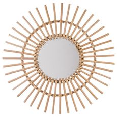 DekorStyle Prútené nastenné zrkadlo Sun 58 cm