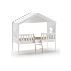 Biela domčeková vyvýšená detská posteľ 90x200 cm Housebed – Vipack