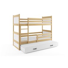 Interbeds Poschodová posteľ Rico 3 trojmiestna borovica 200cm x 90cm biela