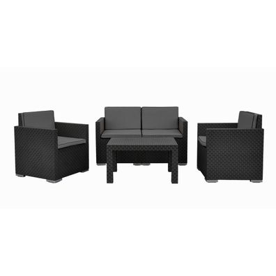 Záhradný set Rattan, 4 ks, antracit