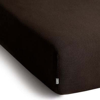 Tmavohnedá napínacia plachta jersey 180x200 cm Amber – Restilo