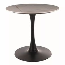 Signal Kulatý jídelní stůl Espero 80 cm bílý mramor/černý