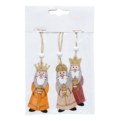 Drevené vianočné ozdoby v súprave 3 ks 18,5 cm Three Kings – Casa Selección