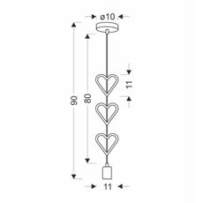 Detský luster na lanku HETS 1xE27/20W/230V modrá/biela