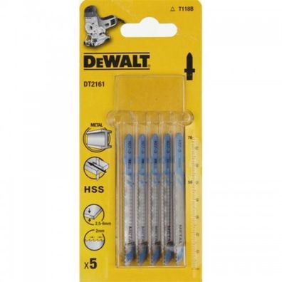 Pílový list na hrubý kov 2,5-6 mm rovný rez pre priamočiare píly 76 mm 5 ks DeWALT DT2161
