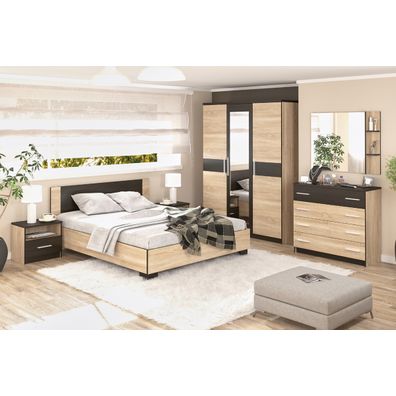 NABBI Verify LB-140 manželská posteľ s roštom 140x200 cm dub sonoma / wenge