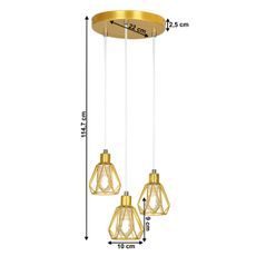 KONDELA Okira Typ 1 visiaca lampa zlatá