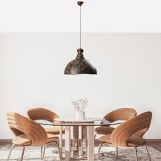 Luster na lanku KURE 1xE27/40W/230V pr. 40 cm šedá