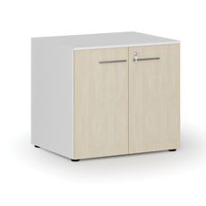 Kancelárska skriňa s dverami PRIMO WHITE, 800 x 640 x 735 mm, biela/breza