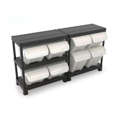 Biely plastový úložný box s vekom 55x39x32 cm All In Box – KIS