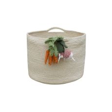 Krémový látkový detský kôš na hračky ø 30x23 cm Veggies – Lorena Canals