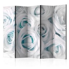 Paraván Satin Rose (Turquoise) Dekorhome 225x172 cm (5-dielny)