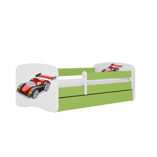 Kocot kids Detská posteľ Babydreams závodné auto zelená, varianta 70x140, bez šuplíků, s matrací