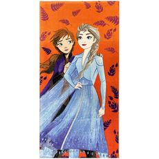 Bavlnená plážová osuška Ľadové kráľovstvo - Frozen - motív Anna a Elsa - 100% bavlna s gramážou 320 g/m² - 70 x 140 cm