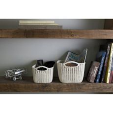 Biely úložný košík Curver Knit, 3 l