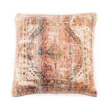 Estila Štýlový etno vankúš Imre Orange s bavlneným poťahom oranžovej farby s ornamentálnym zdobením 45cm