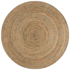 Flair Rugs koberce Kusový koberec Capri Jute Natural/Blue kruh - 133x133 (priemer) kruh cm