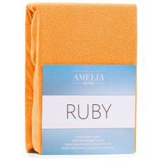 Froté prestieradlo s gumou AmeliaHome Ruby oranžové, velikost 220-240x220+30