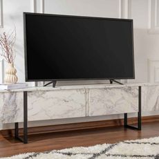 Dizajnový TV stolík Fiorello 180 cm mramor frézia / čierny