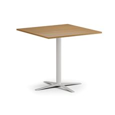 Konferenčný stolík AURA, 80x80 cm, biela podnož, buk