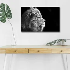 Wallity Obraz s LED osvetlením ČIERNOBIELY LEV 58 45 x 70 cm