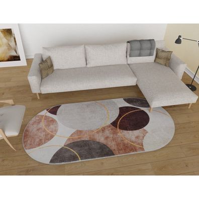 Umývateľný koberec v krémovo-hnedej farbe 120x180 cm Oval – Vitaus