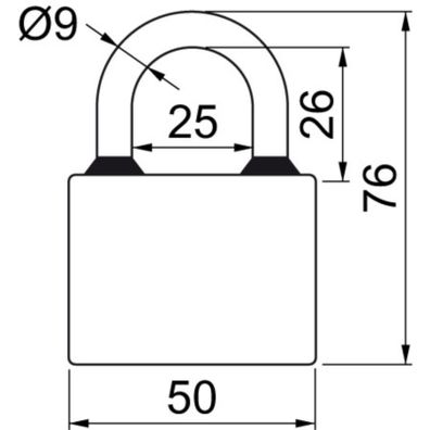 RV.OVAL.52mm SU visiaci zámok 2 ďalšie kľúče