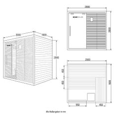 Tradičná sauna NEOLA - 200 x 160 cm pre 5 osôb