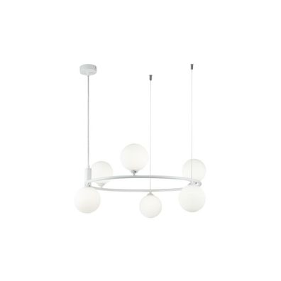 Maytoni MOD013PL-06W - Luster na lanku RING 6xG9/25W/230V biela