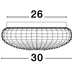 Dizajnové stropné svietidlo Clam 30 biele